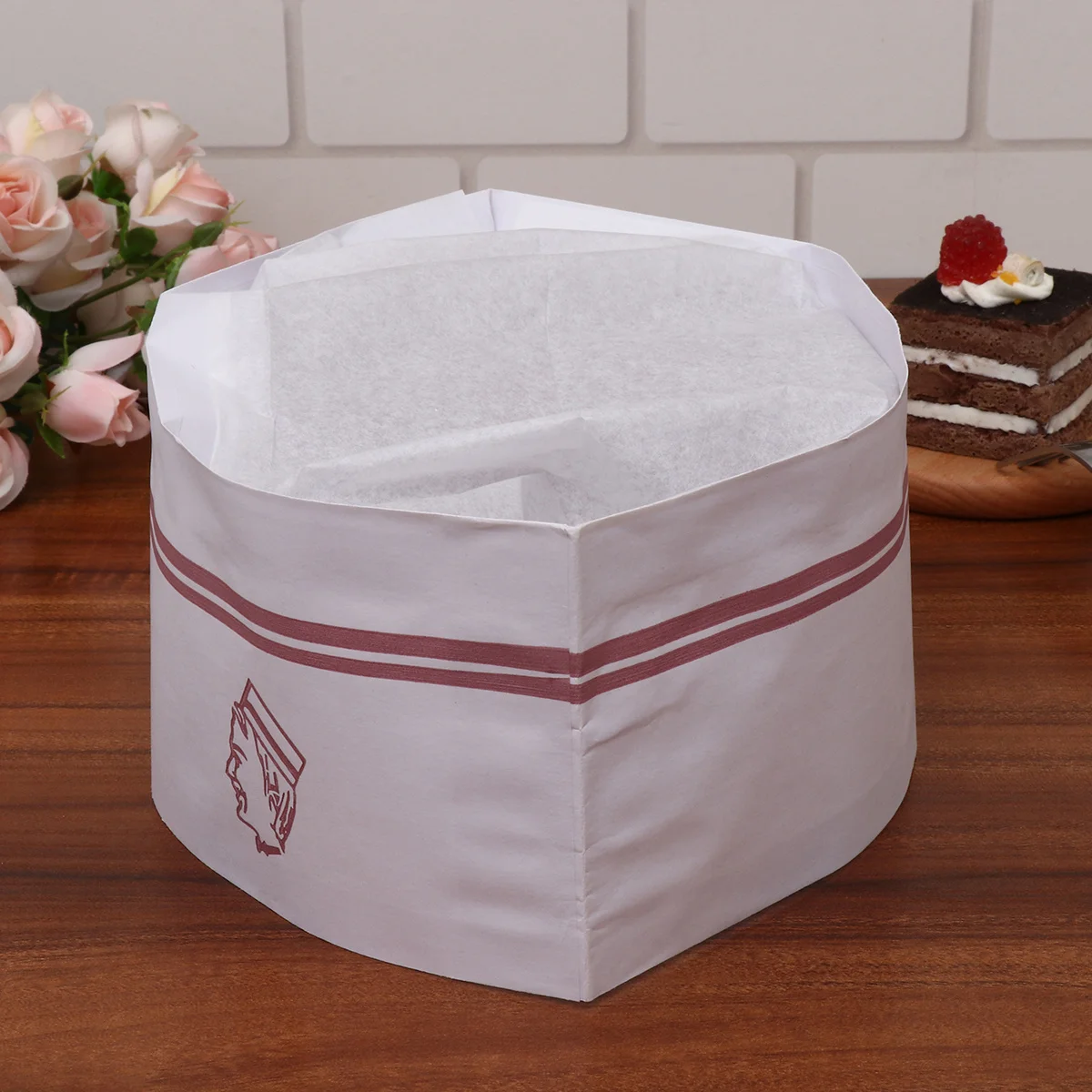 50Pcs Disposable Paper Chef Hats Lightweight Comfortable Headgear for Professional Chefs Bakers Catering Schools Home Baking