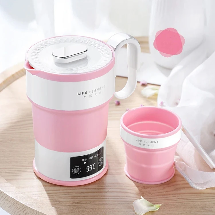

100V-240V Folding Kettle 600ML Multifunction Travel Electric Kettle Portable Boiling Water Kettle Home Smart Insulation Kettle