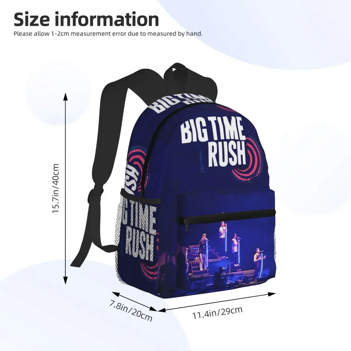 Big Time Rush BTR Band Music Student Backpack School Bag Hiking Travel Daypack for Boys Girls Fashion Bookbag Shoulder Bags