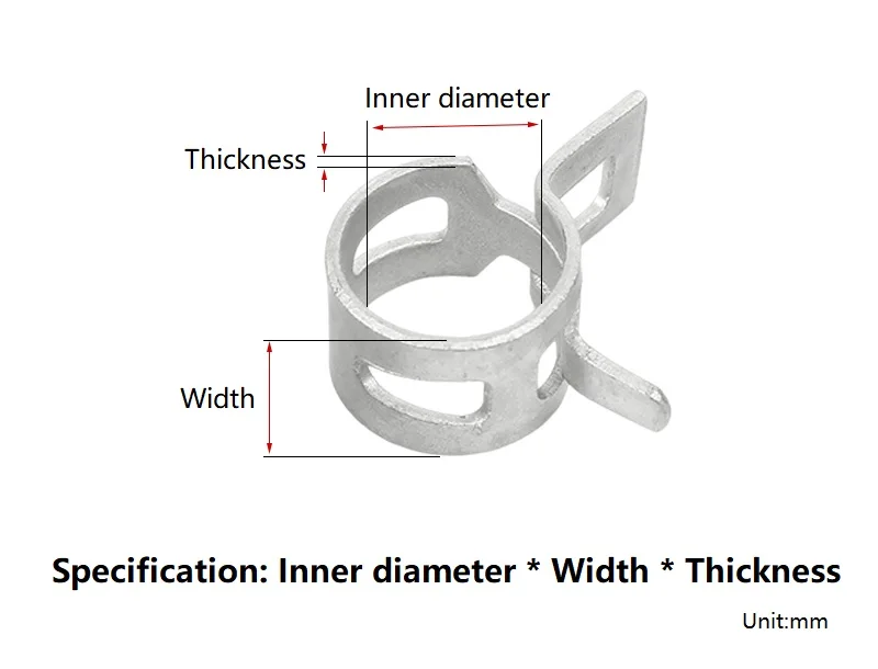 M6-M36 Dacromet/Color Zinc Hose Clamps Fuel Hose Line Water Pipe Clamp Hoops Air Tube Fastener Spring Clips