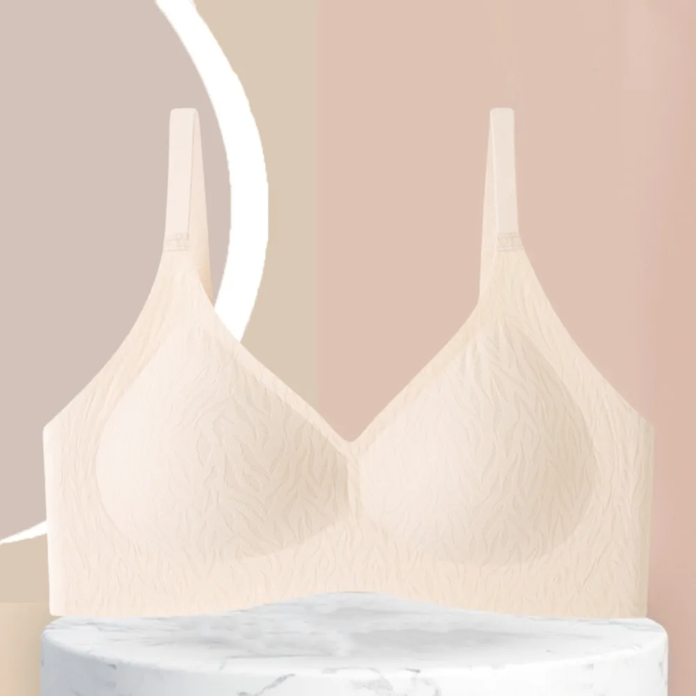 

Solid Color Seamless Wireless Deep V Bra Shockproof Anti-sagging Brassiere for Women No Trace Lingerie Push Up Underwear Running