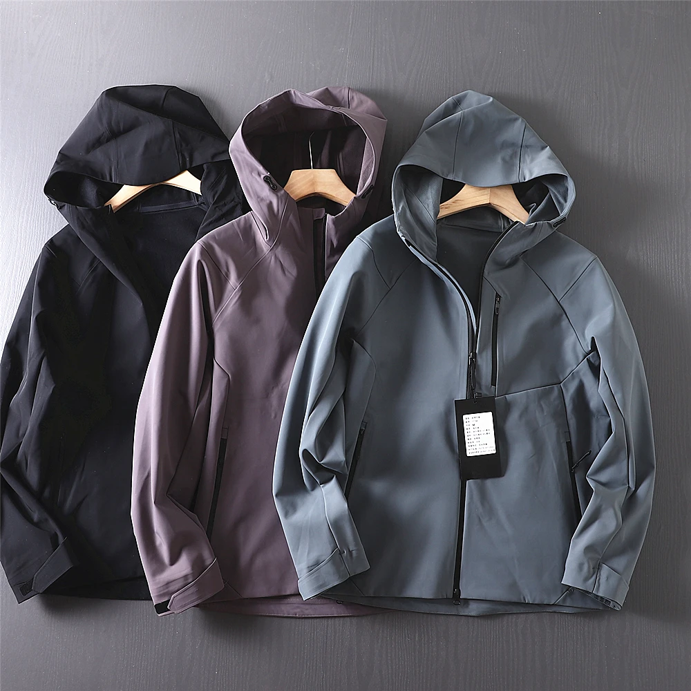 

Outdoor Men's Waterproof Windproof 3D Tailored Hooded Jaet Youth Nylon Polyester Zipper Closure Long Sve Stand Fit