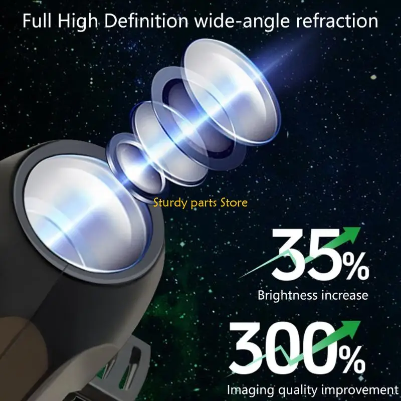 97QC USB Christmas Projector Light With 4 Slides, 360° Rotation For Room Wall Ceiling