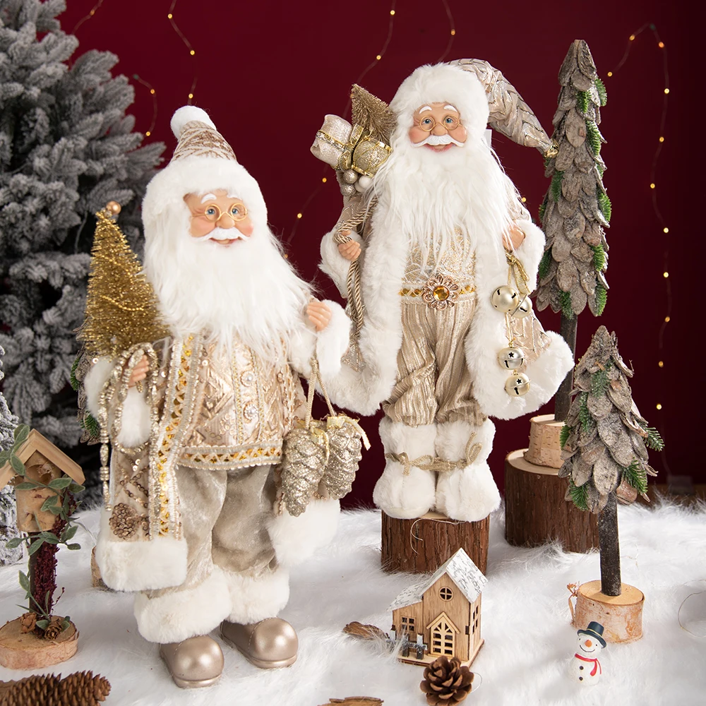 Lalka Święty Mikołaj 45 cm, dekoracje świąteczne na Boże Narodzenie do domu, ozdoby świąteczne 2025, Navidad Natal, prezenty świąteczne, Szczęśliwego Nowego Roku 2026