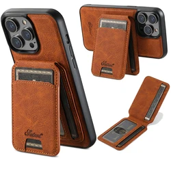 EUCAGR Fashion Wallet Phone Case Card Holder Leather Magsafe Magnetic Pocket Cover Case For iPhone 12 13 14 15 16 Pro Max Plus