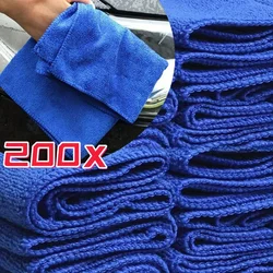 100/200PCS Soft Thicken Microfiber Car Cleaning Towels Quick Drying Windows Mirrors Wiping Rags Home Double Layer Clean Cloths