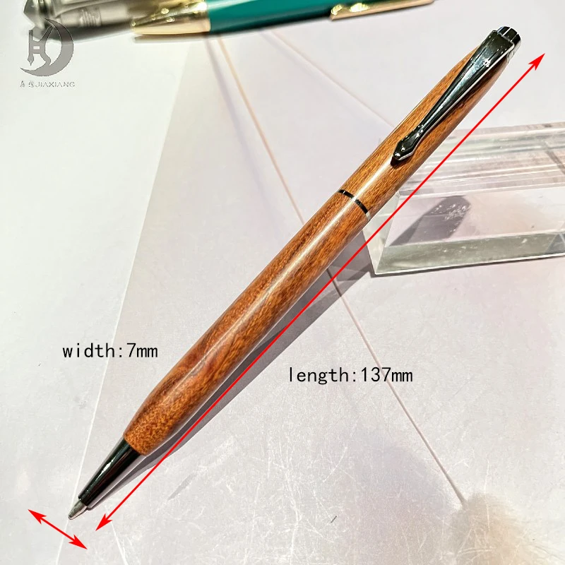 Schlanke, saure Holz-Kugelschreiber mit einziehbarer Spitze, schönes Geschenk für Geschäftsleute, Büroangestellte, Studenten, Lehrer, Hochzeiten, Weihnachten, mittlere Spitze (1 mm). – Detail 2