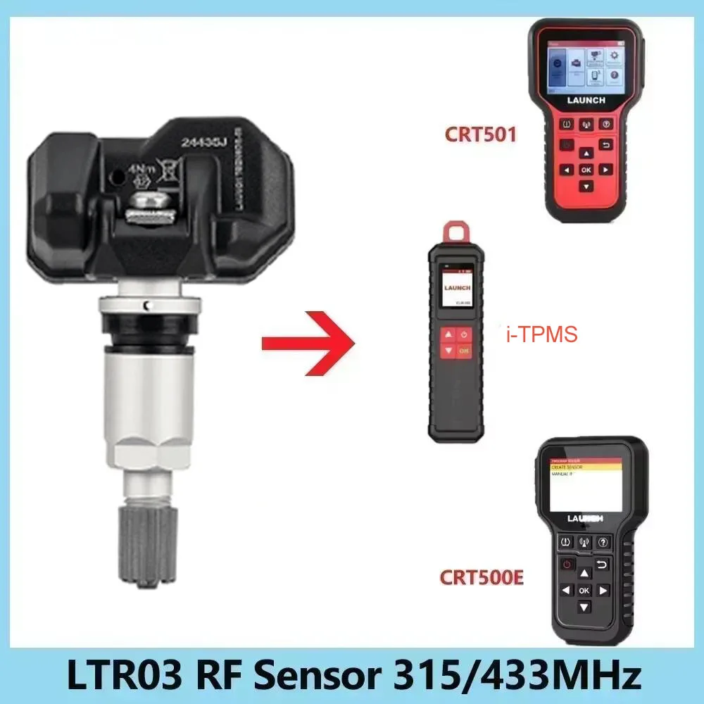 LAUNCH LTR03 RF TPMS Sensor 315/433MHz Programmable Tire Repair Tools Tire Pressure Monitoring Sensor for i-TPMS/TSGUN/CRT500E