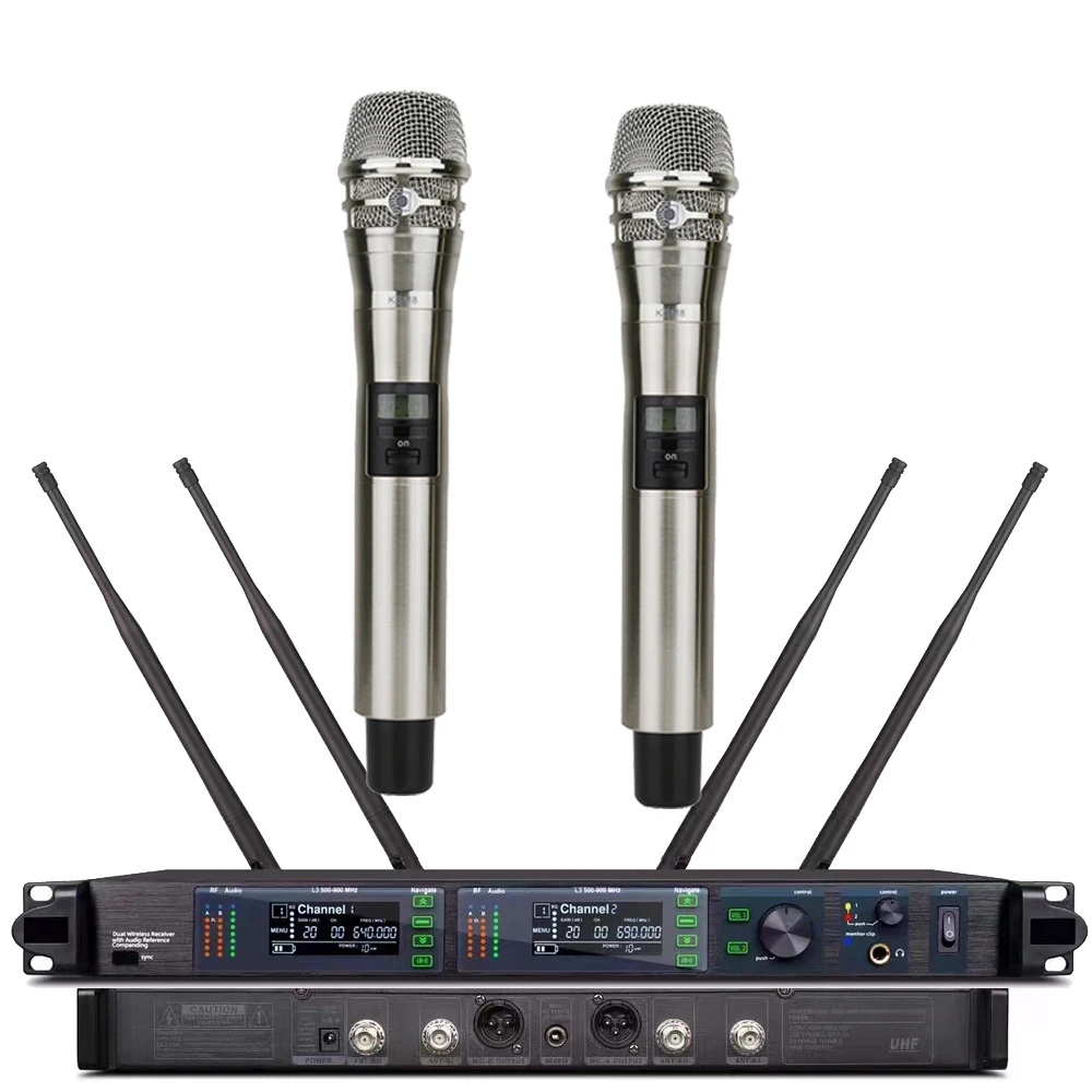 

New Generation AD4D-II Digital Wireless Microphone System 200 Channel KSM8 Metal Silver Cardioid Handheld KSM9 Headset Lavalier