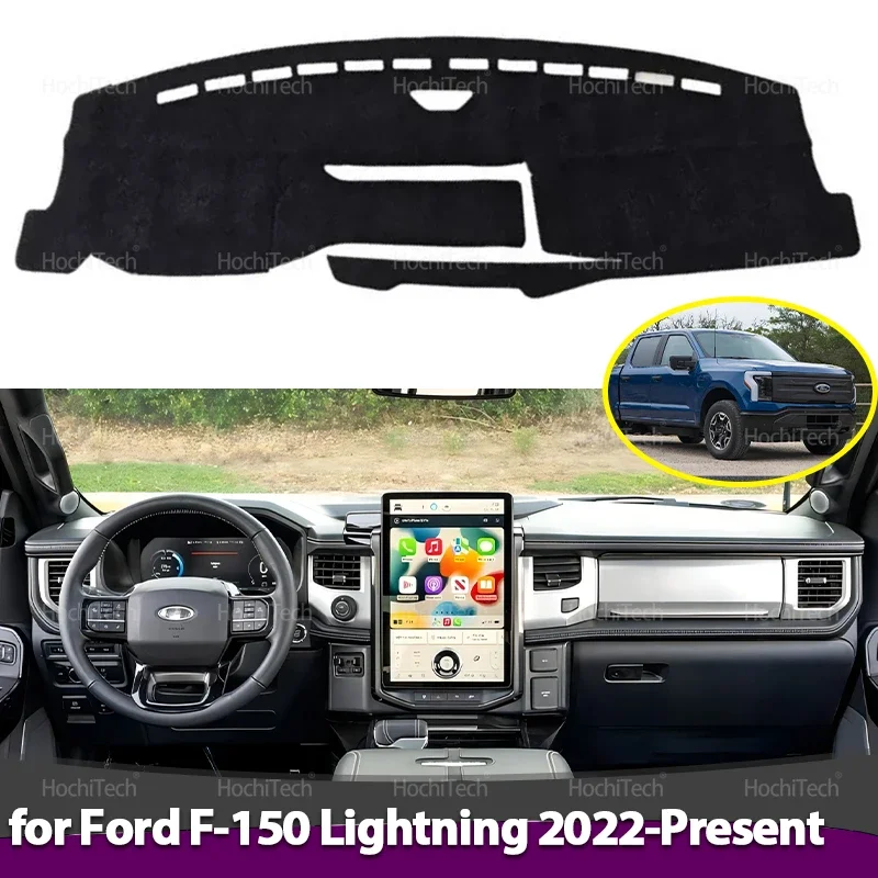 Armaturenbrett-Abdeckung, rutschfeste Matte, Schutzpolster, Sonnenschutz, Teppich, 2024 2025, für Ford F-Serie F150 F-150 F 150 EV Lightning 2022 – präsentiert