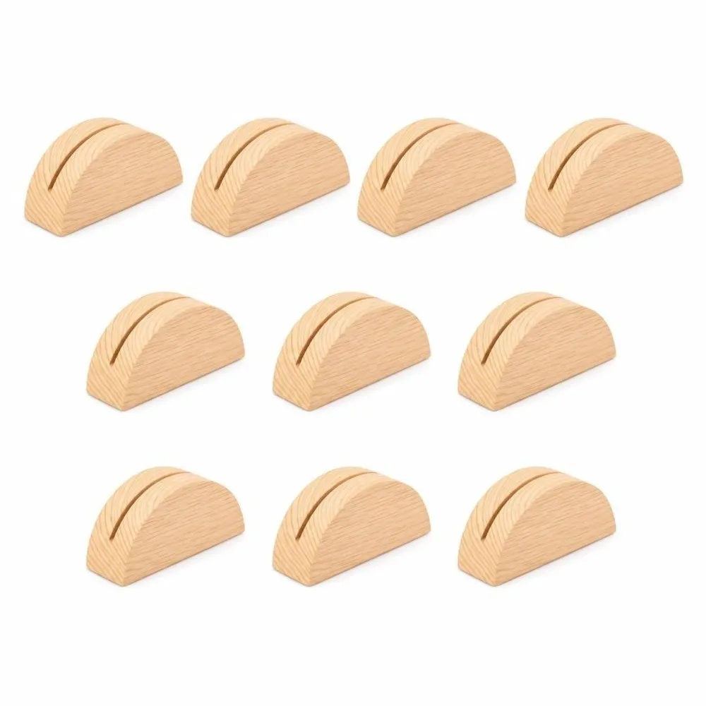 10pcs Portable Wooden Wood Card Holder Semicircle Art Crafts Place Card Holders Photo Note Memo Clips Home Decor