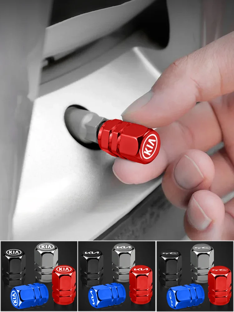 Bouchons de Valve de pneu de roue de voiture en métal, couvercles de tige d'air pour KIA Rio 4 Ev3 ev6 Niro Stonic Sportage GT-Line Ceed Picanto Forte Sorento K9