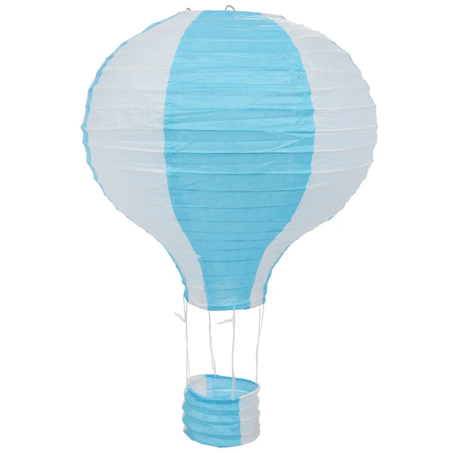 A77I 12Inch Hot Air Balloon Paper Lantern Lampshade Ceiling Light Wedding Party Decor, Blue Stripes