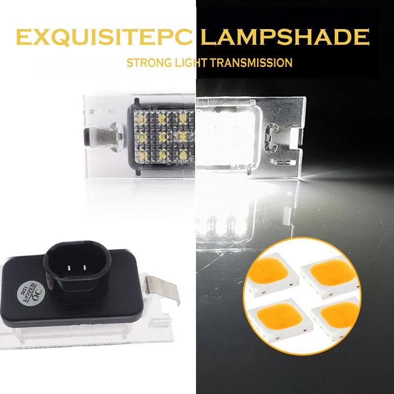 Número de LED matrícula luzes, lâmpadas para Renault Clio III, Laguna Megane, Mestre II, Opel Movano A, Nissan, OEM #7700796163, 2pcs