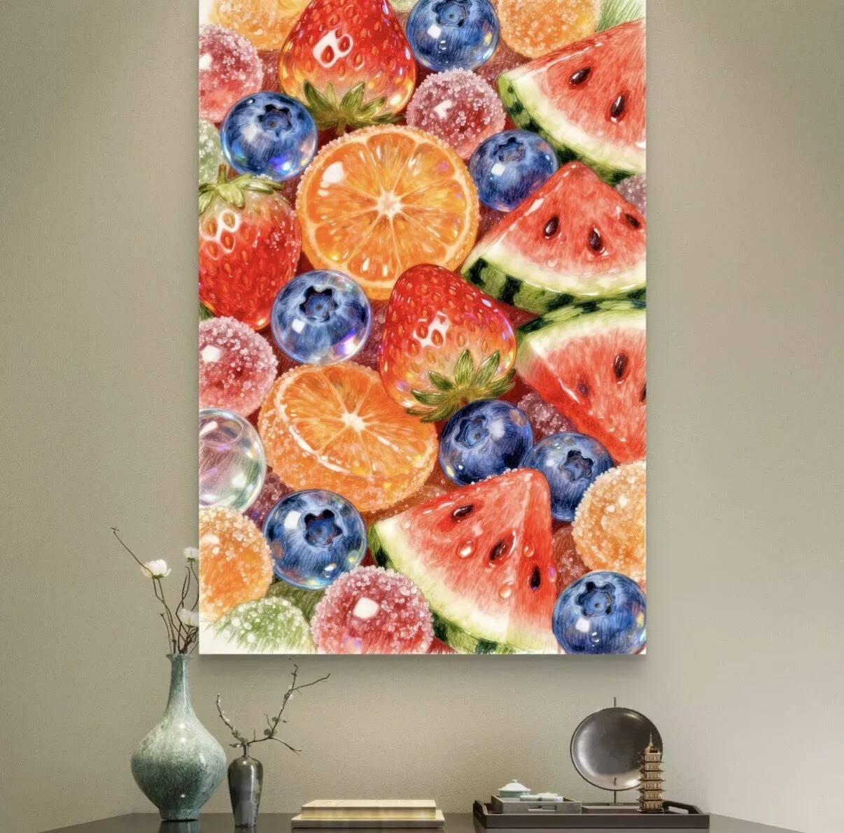 

Набор для вышивания крестиком 9CT 14CT с принтом фруктов, рукоделие для дома, декор, поделки, с иглами и нитками, 68 цветов