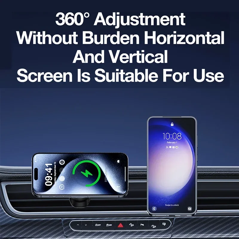Ice Cooling Magnetic Car Wireless Charger Air Vent Mount Fast Charging Station for iPhone 17 16 15 14 Pro Max Car Phone Holder view 5