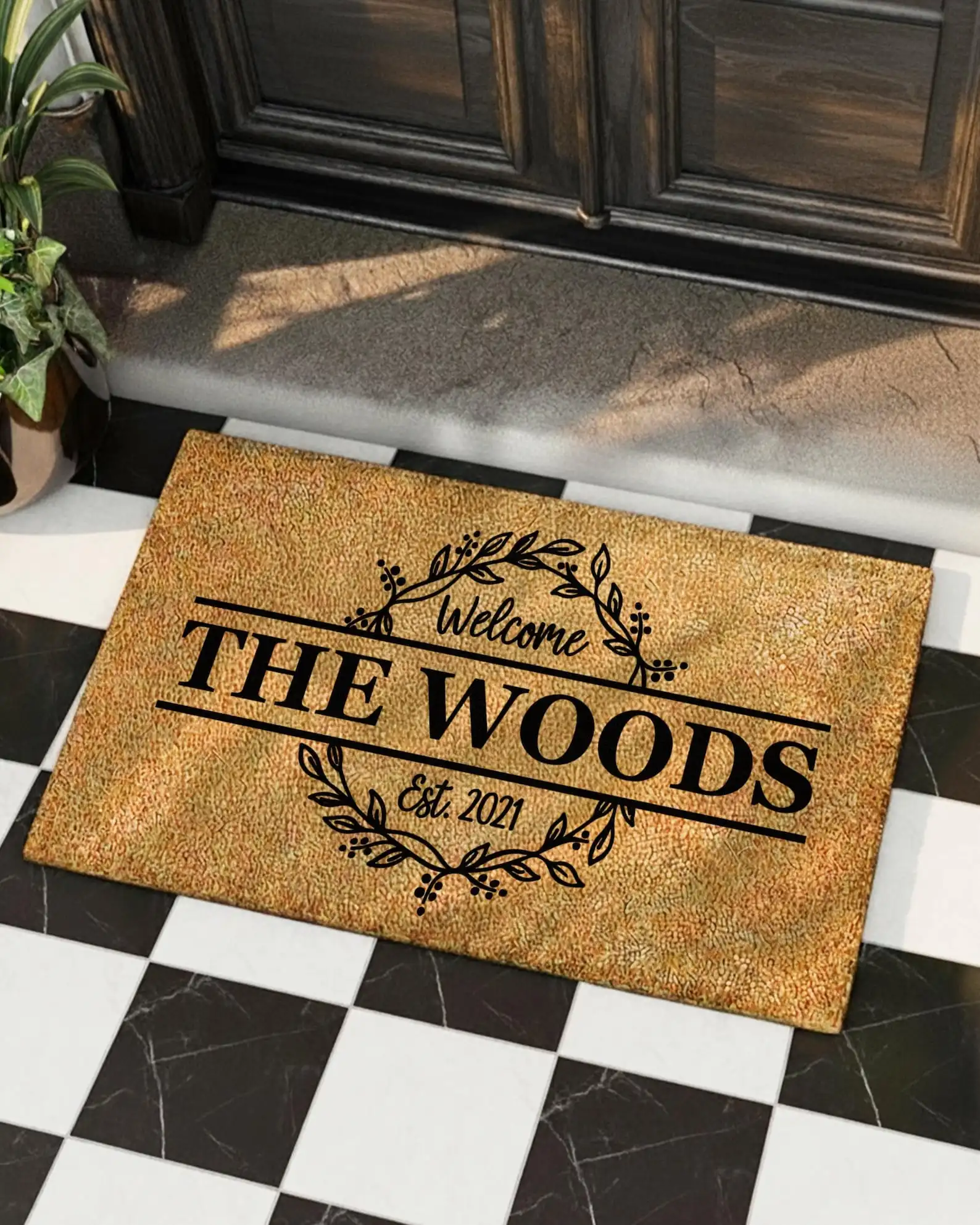 Welcome Guests Doormat Custom Name This Fall With a Personalized Doormat for Your Front Porch Welcome Doormat Unique Design Rug