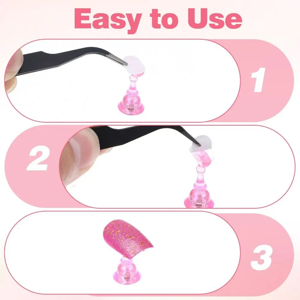 1000Pcs Double-Sided Nail Stand Double Sided Tape Transparent Mesh Nail Art Tape No-Trace Pre-Cut False Nails Jelly Tape