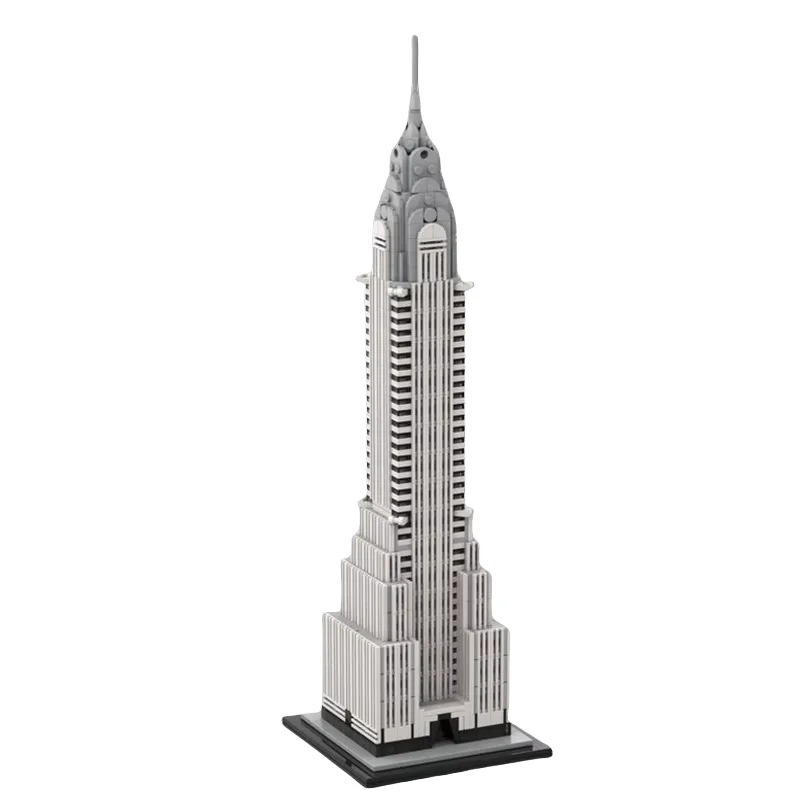 MOC Gebäude Spielzeug Chrysler Gebäude Modell im Maßstab 1:80 1210 Stück kleine Partikel zusammengebaute Spielzeugbausteine Display-Set Kreative h
