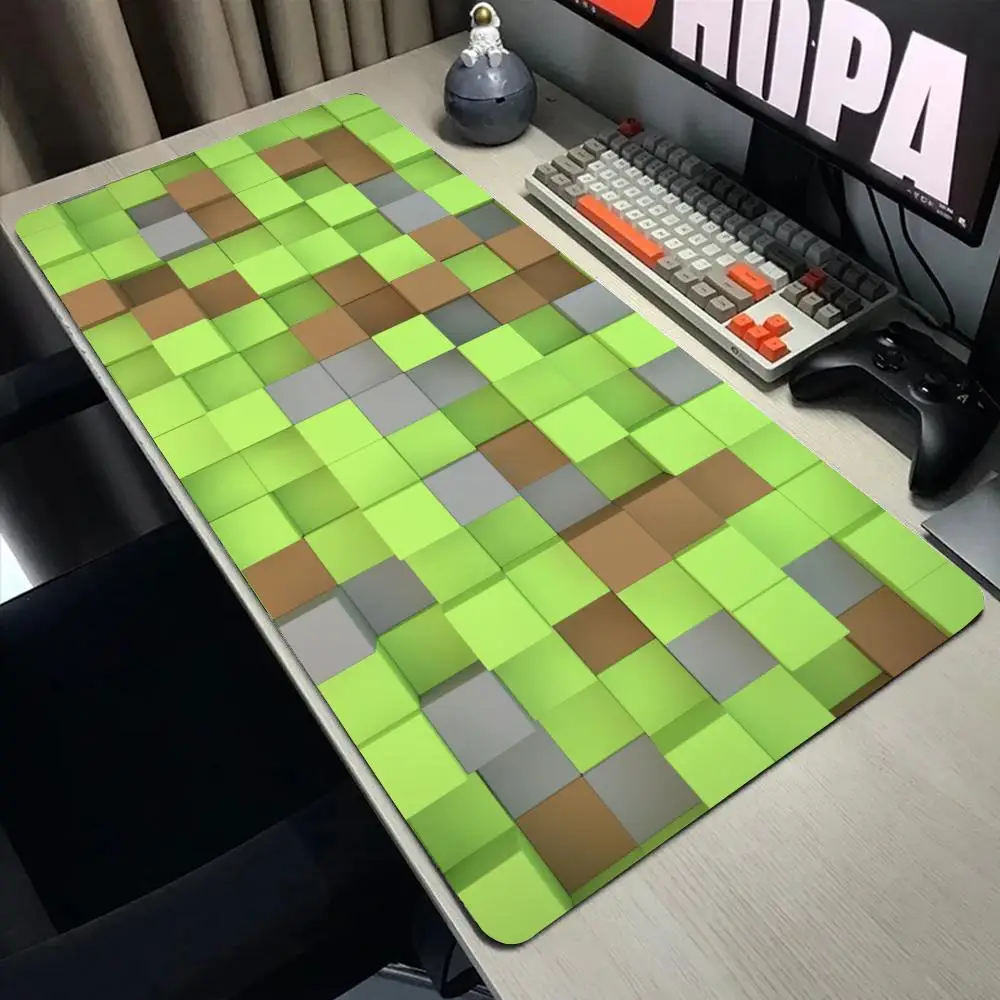 

Зеленый квадратный коврик для мыши, большие компьютерные офисные игровые настольные коврики XXL, резиновые противоскользящие коврики для игровой клавиатуры, длинные настольные коврики