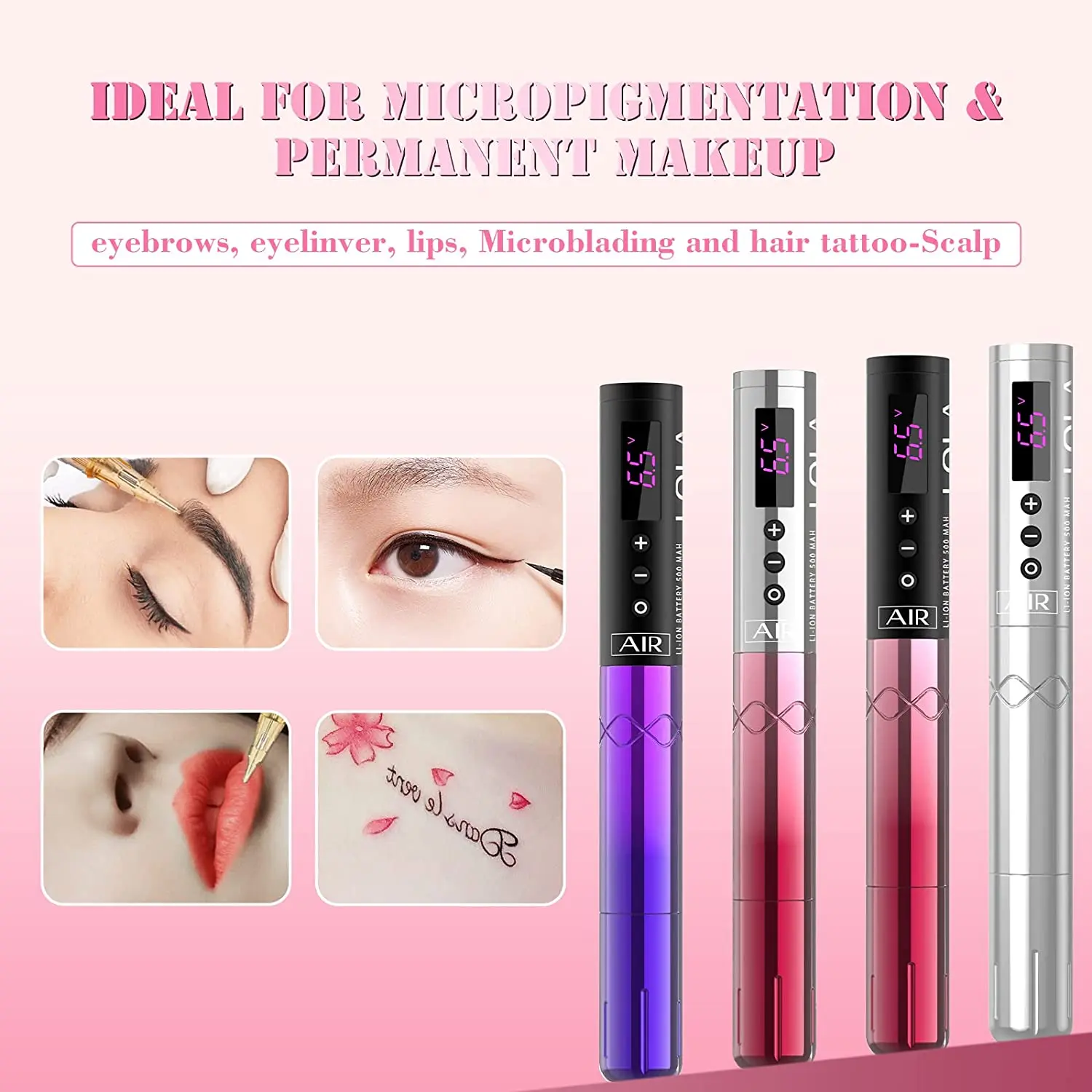 

EZ LOLA Air Permanent Makeup Wireless Battery Tattoo Pen Machine for PMU & SMP Eyebrow Eyeline Lips Cartridge Needles