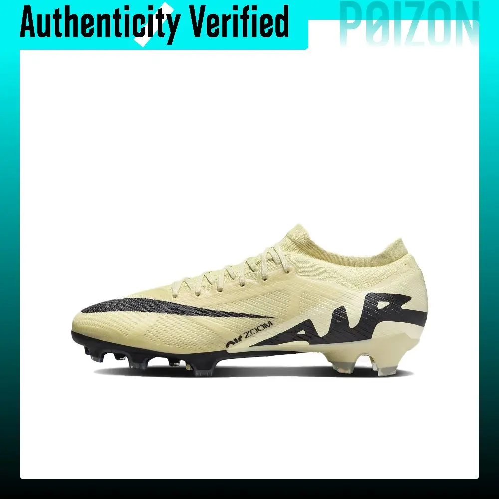 Nike Mercurial Vapor 15 Comfortable Round Toe Soccer Shoes Unisex Yellow Black DJ5603-700