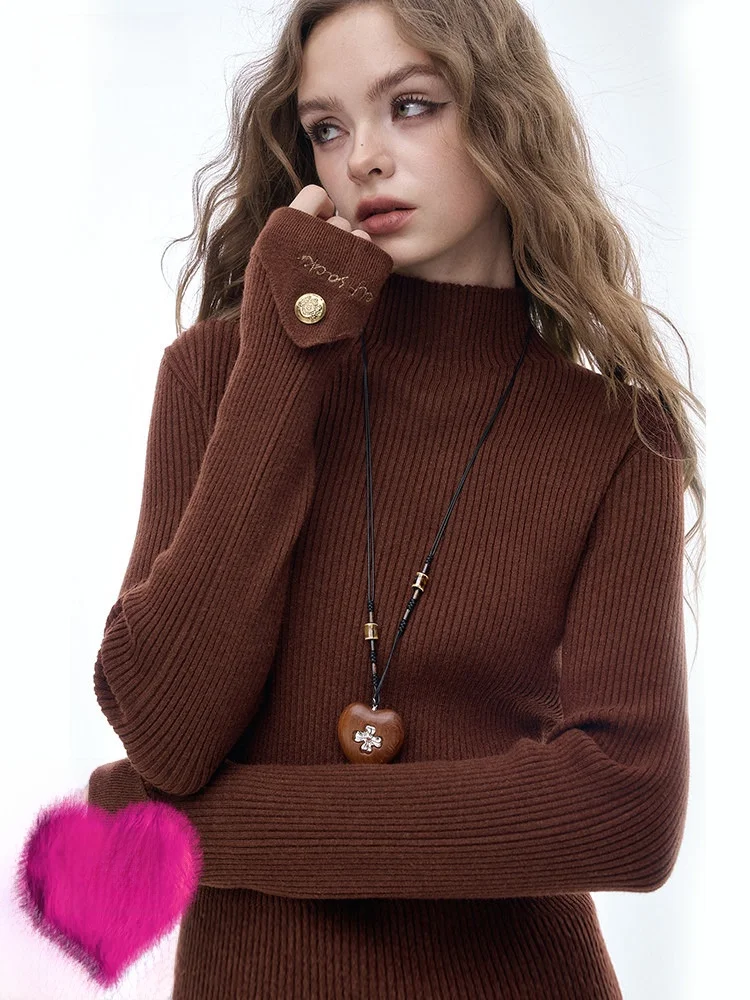 

Slim Fit Long Sve Knitted Sweater Women's Winter Base Layer irt Inner Wear Elf Sa Fairy ket Commute Sle Regular T...