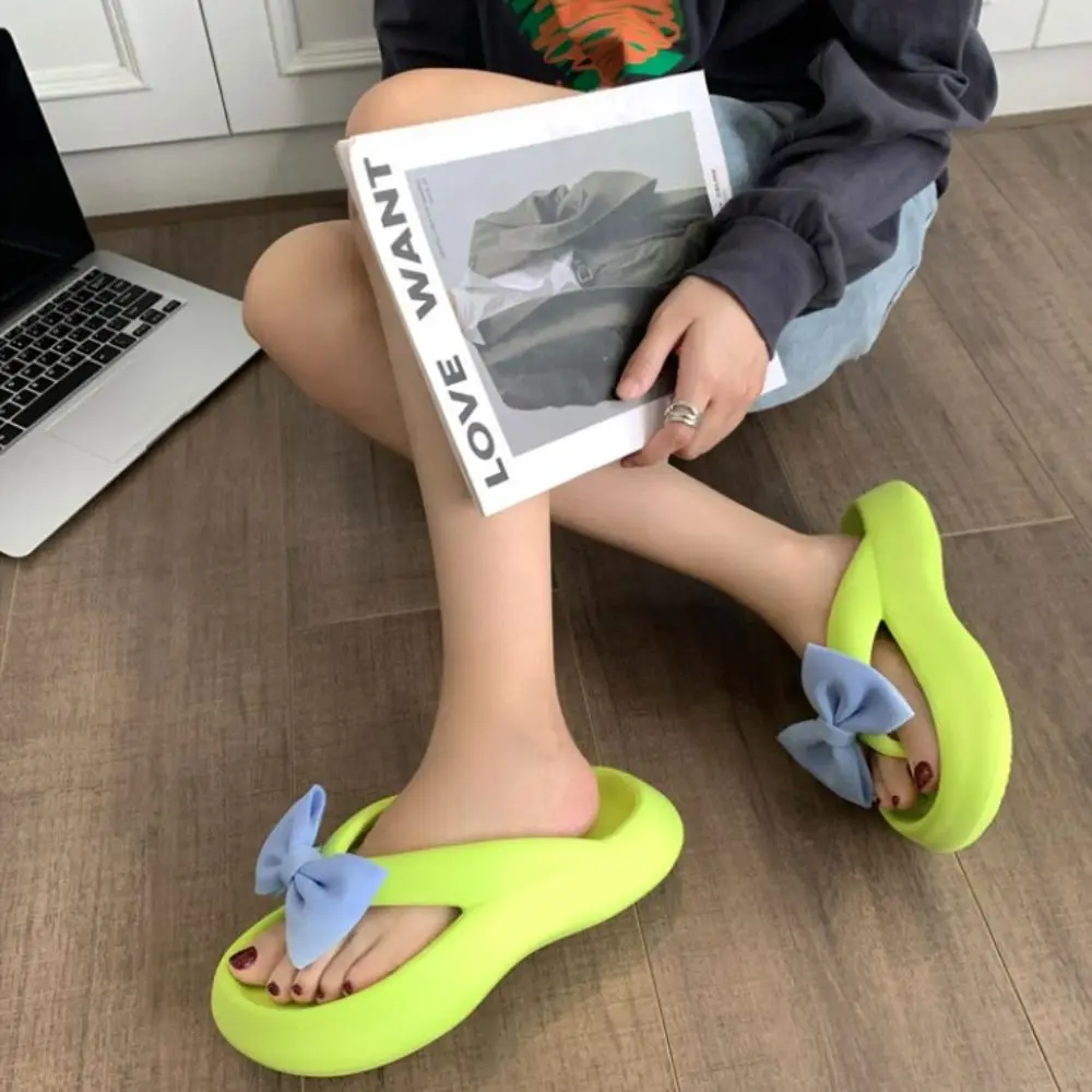 Anti-skid Women Slippers Fashion Bowknot EVA Beach Flip Flops Casual Soft Sole Summer Sandals Outdoor Indoor