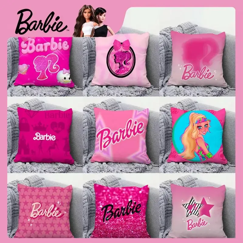 

Barbie Pillowcase Kawaii Cartoon Cushion Mat Cover Stylish Trendy Decoration Fashion Delicate Pink Cute Girls Gift Home Lovely