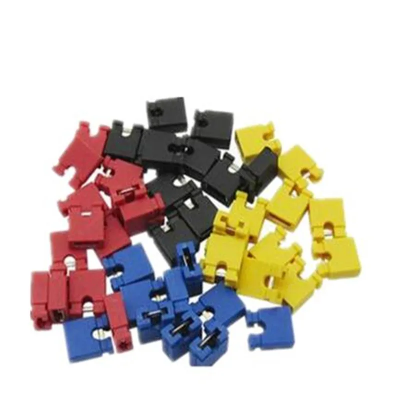 100pcs/lot 2.4mm Pin Header Jumper Shorted Cap Headers Wire Housings Black Yellow White Green Red Blue