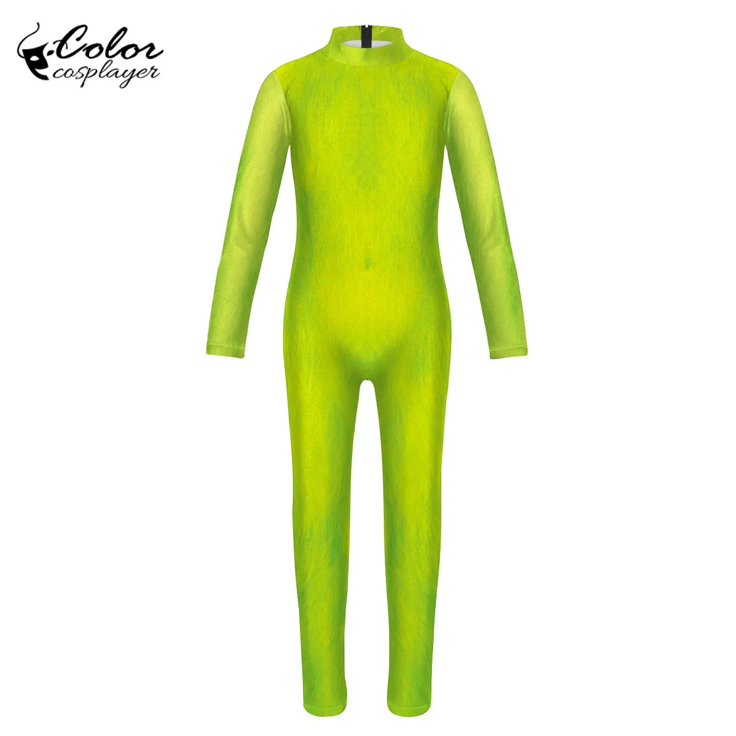 Color Cosplayer Christmas Dress Suit Jumpsuit Xmas Cosplay Costume Movie Green Monster Girl Bodysuit Party Carnival Zentai