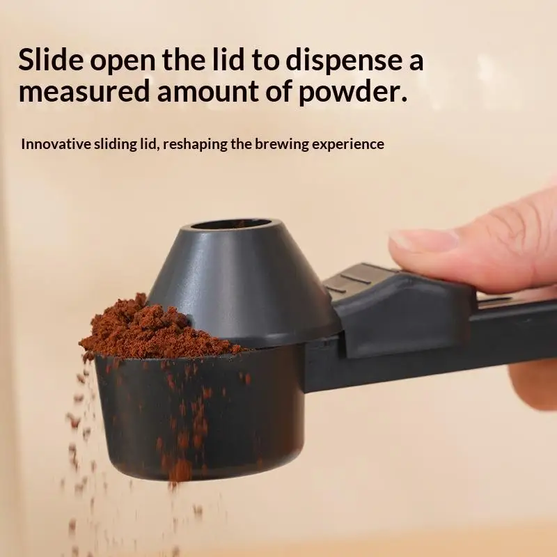 Innovative Leakproof Design for Sliding Funnel Scoop for Coffee Protein Powder and Milk Supplements