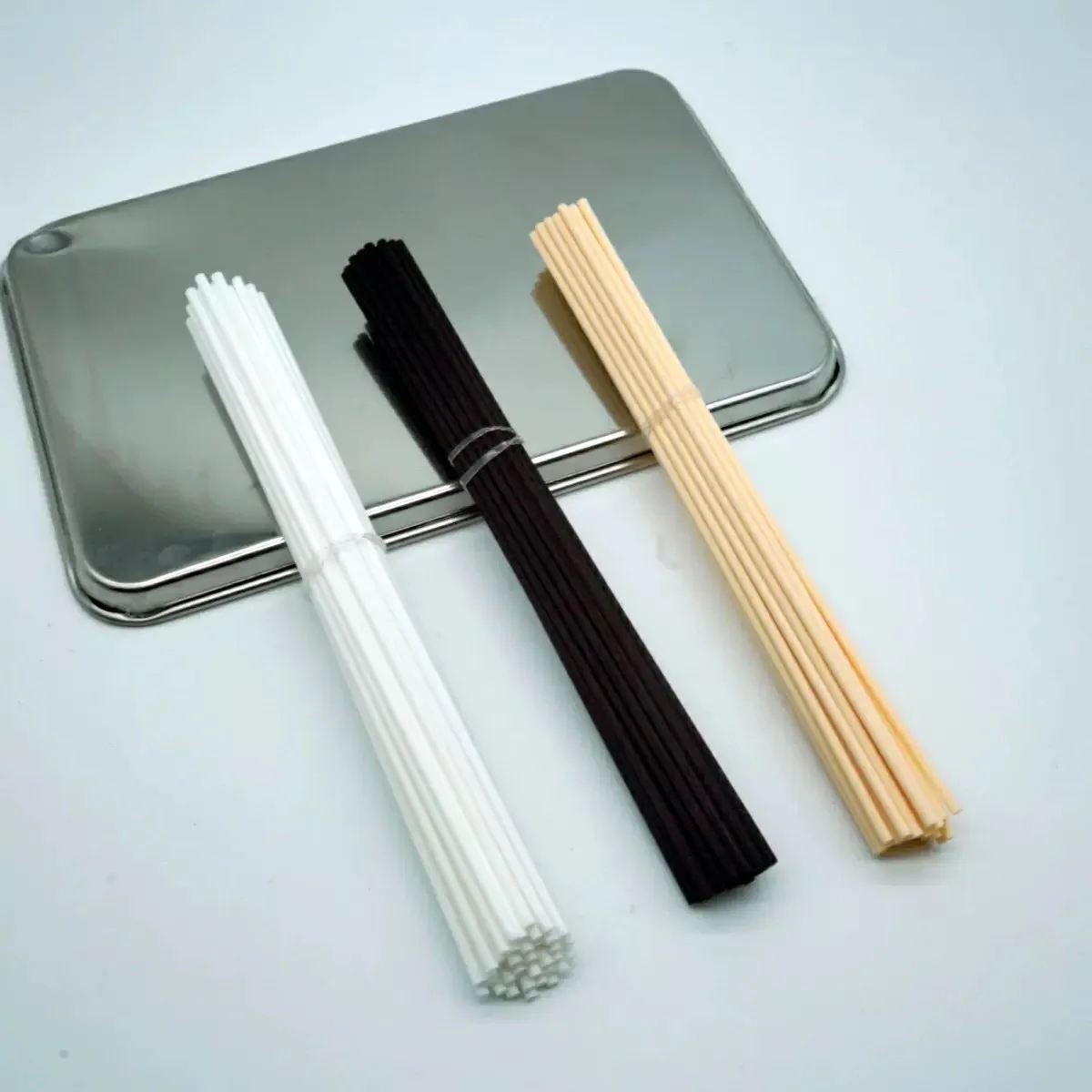 

500PCS 5/4/3MM X 30/25/20CM BlackWhite and Beige Home Decor DlY Aromatherapy Fiber Rattan Sticks, ReedDiffuser Accessories Rod