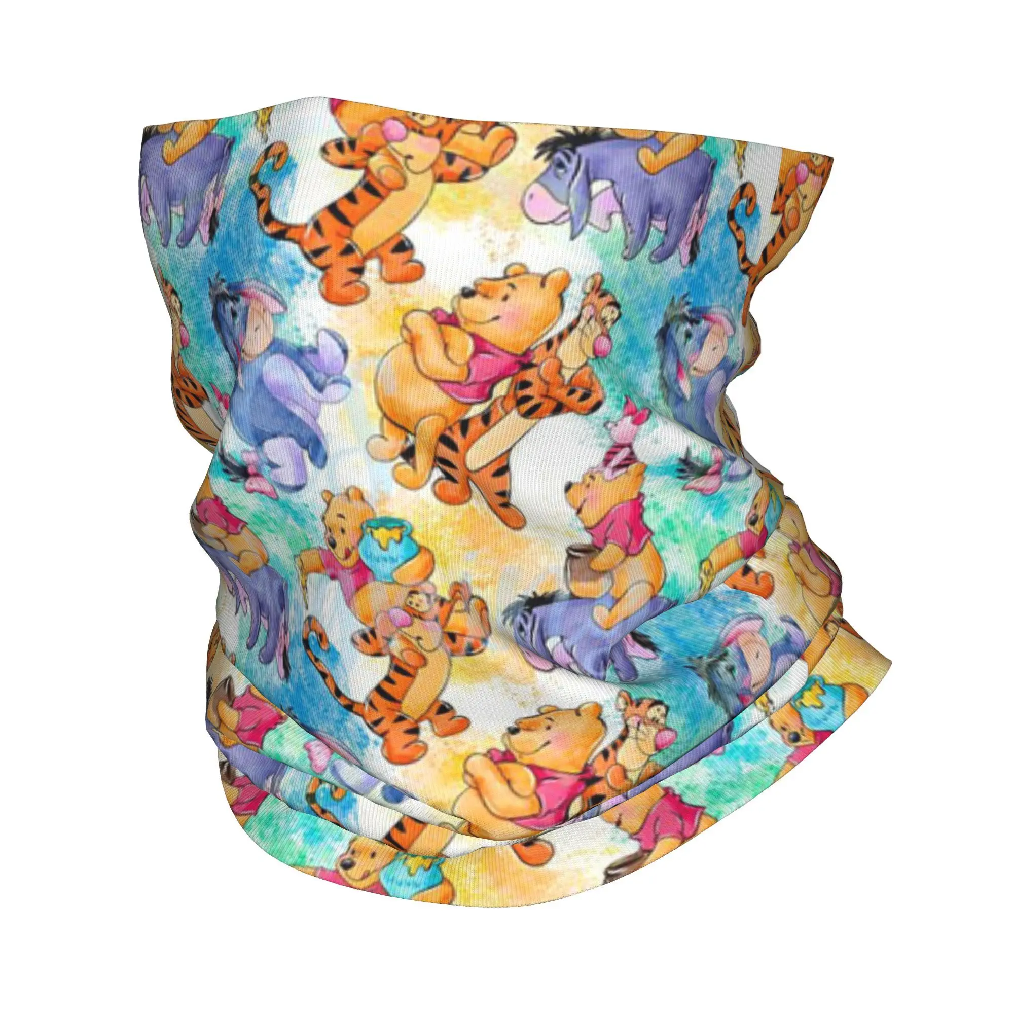 Custom Eeyore Tigger Happy Cartoon Bandana Neck Gaiter UV Protection Face Scarf Cover Women Men  Headwear Tube Balaclava