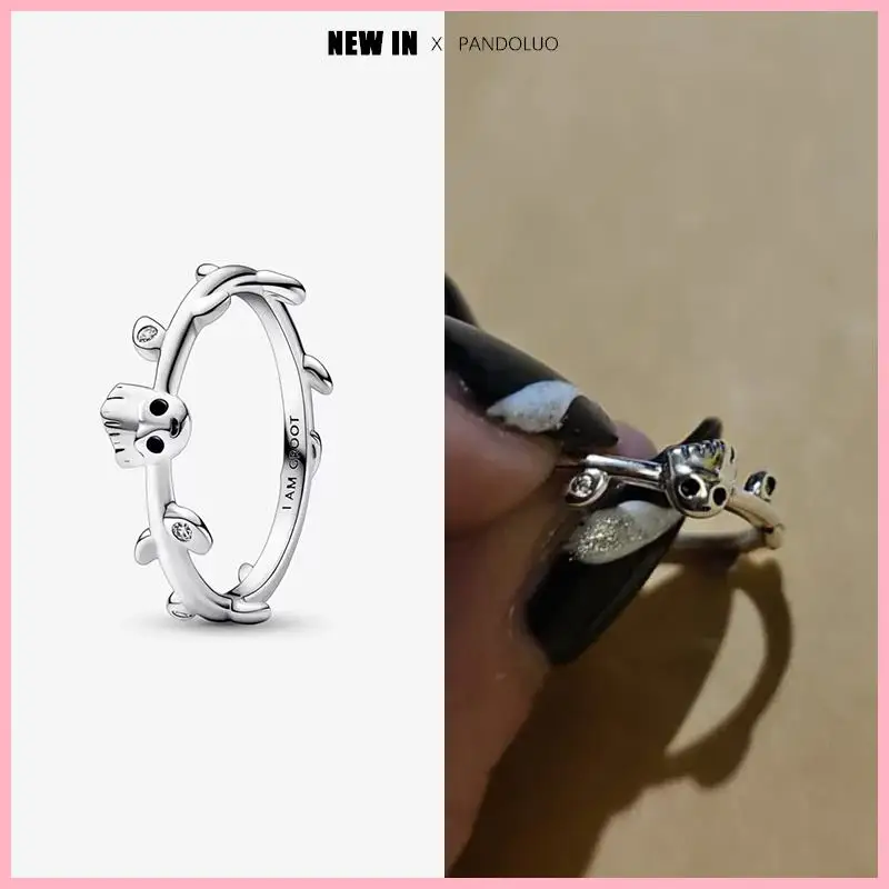 Pandora Conjunto de anillos de sol y luna Celestial para mujer, joyería de plata 2023 para pareja, regalo de cumpleaños de compromiso, varias