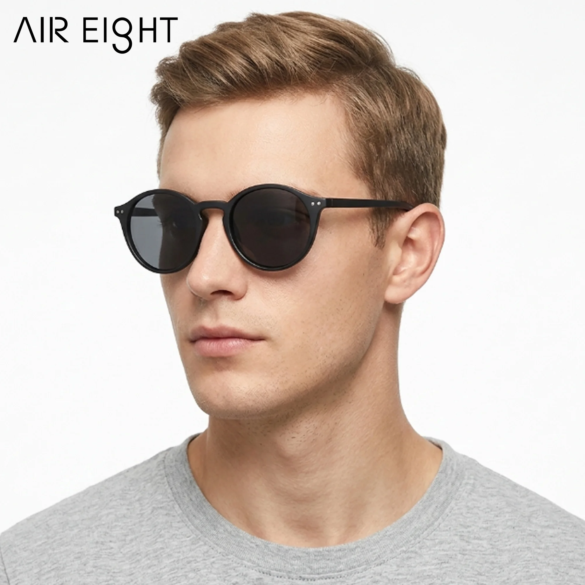 AIR EIGHT Fashion Polarized Sunglasses Men Women Brand Designer Retro Round Sun Glasses Vintage UV400 Goggles Shades