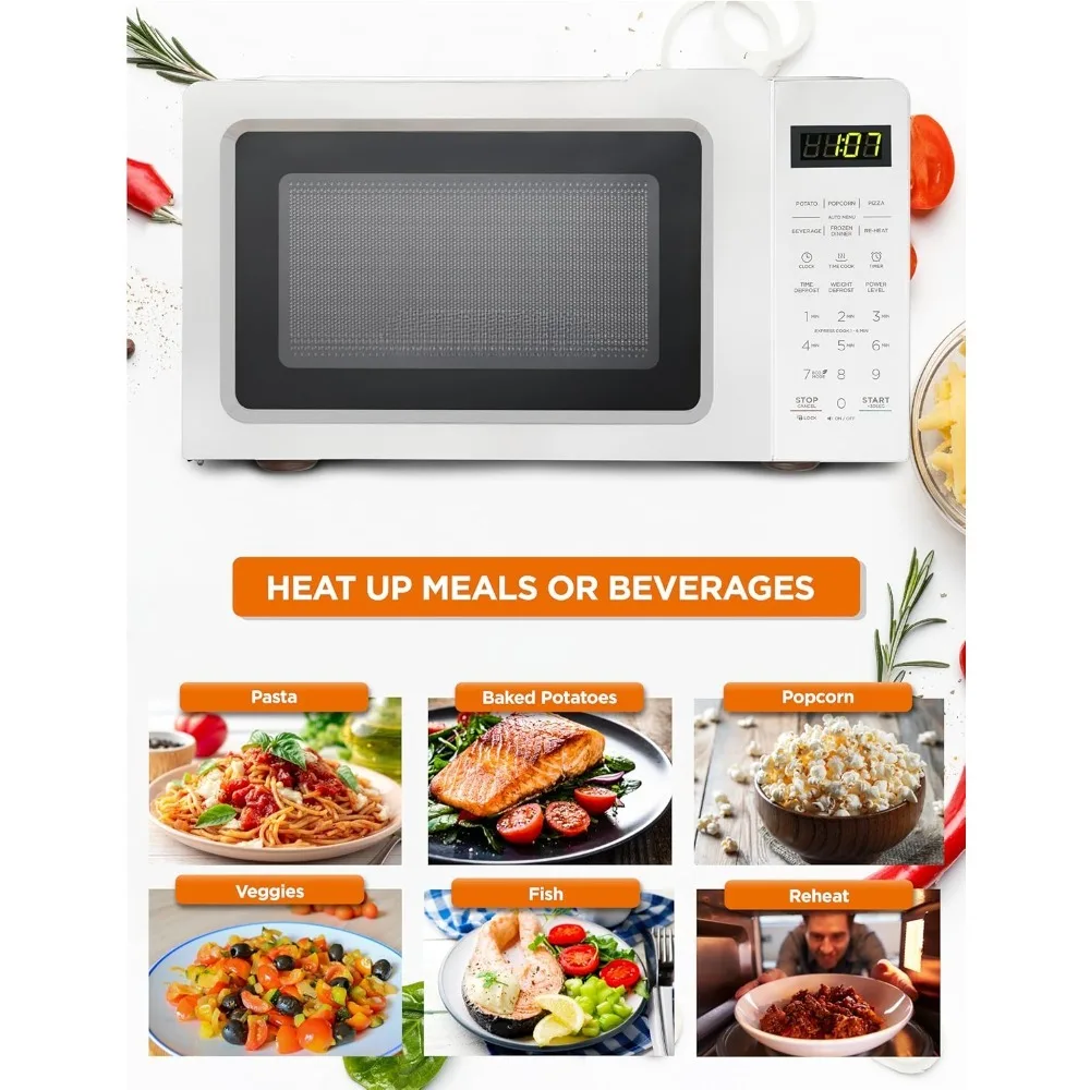 Oven Microwave, CHEF komersial CHM770 Counter Top Microwave, 0.7 kaki kubik, putih (CHM770W), oven Microwave Desktop