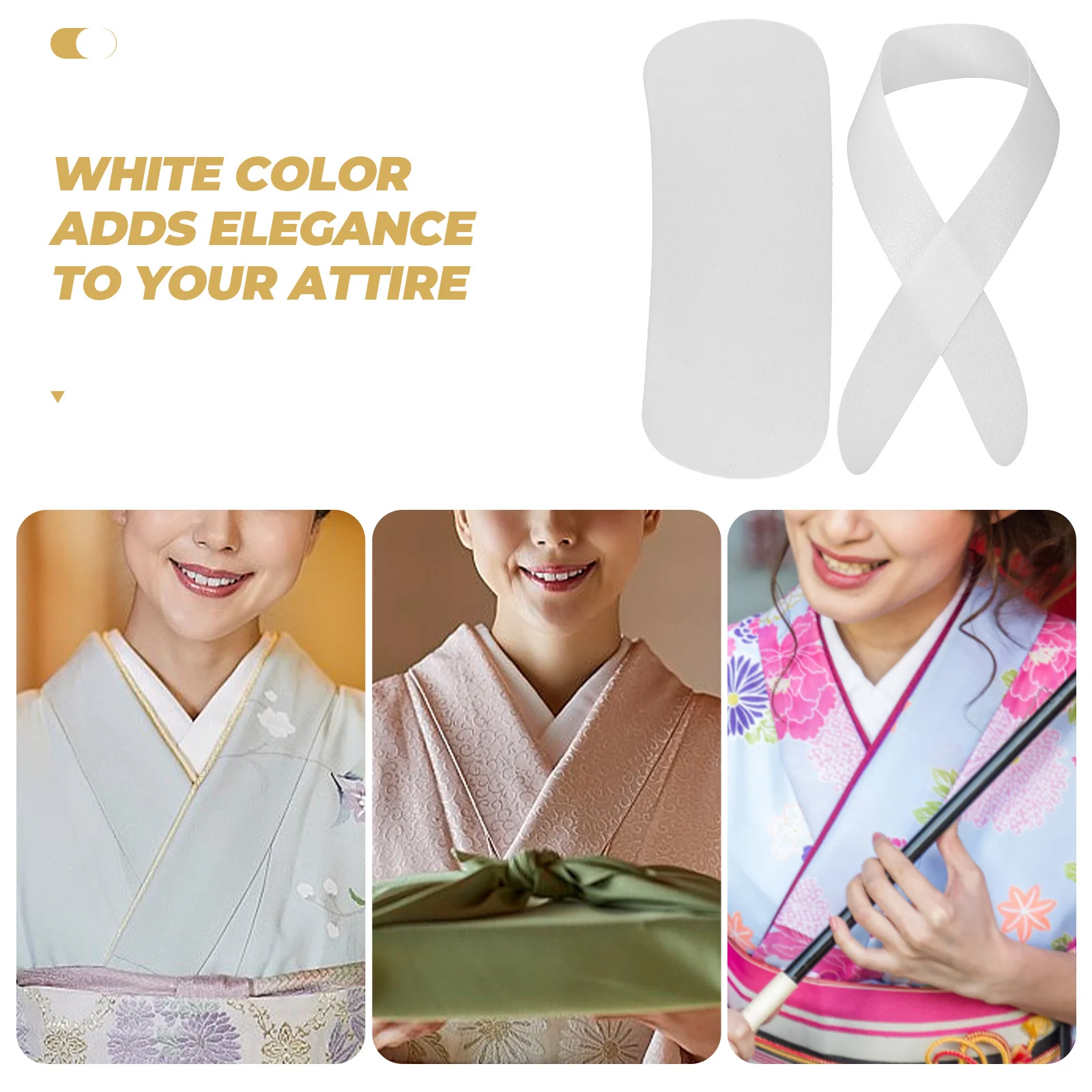 1Set japanisches Kragenkern-Kimono-Gürtelbrett, traditionelles weißes Kunststoff-Accessoire für Frauen, elegante Kimono-Krawatte, Dekoration