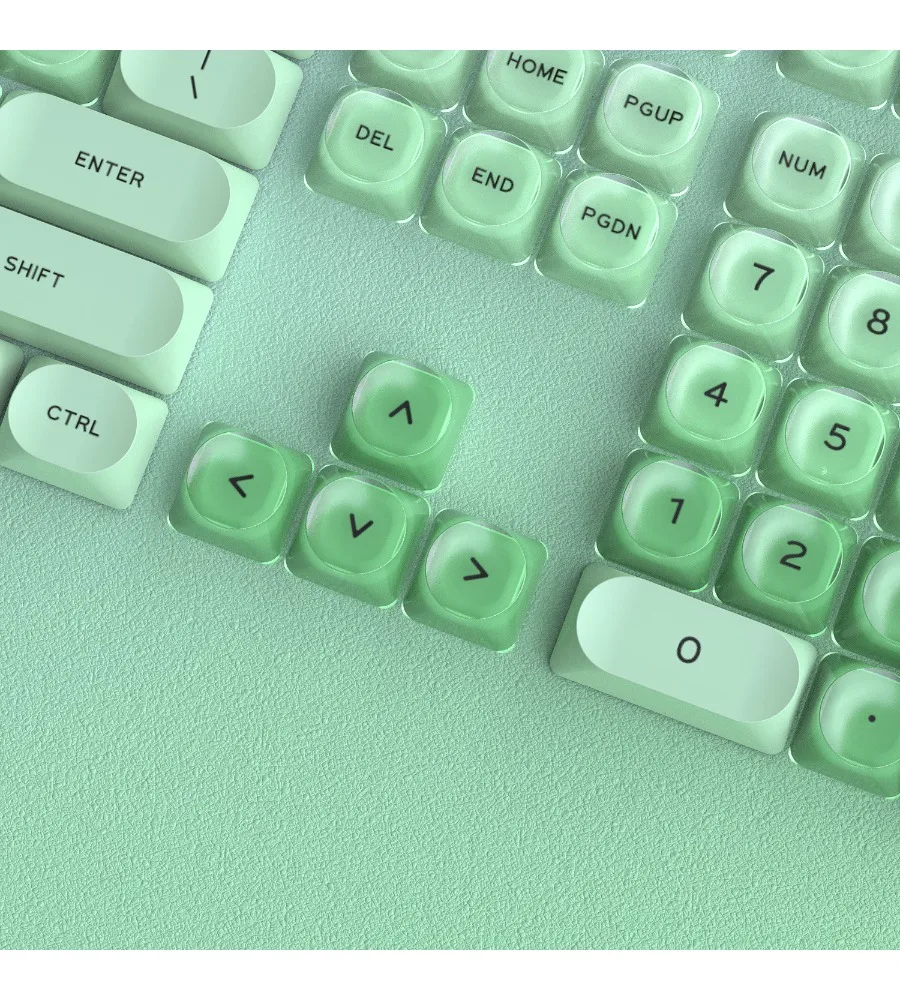 Keycap Personalized PC Transparent Printing UV Small Full Set Two-Color Liquid Foundation Green Keycap 128 Keys XDA Height