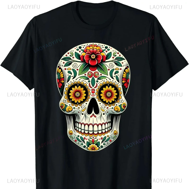 Skull Mexican Cinco De Mayo Costume for Men Women T-Shirt Summer Funny Print Tees Comfortable Softy High Quality Cotton Tops
