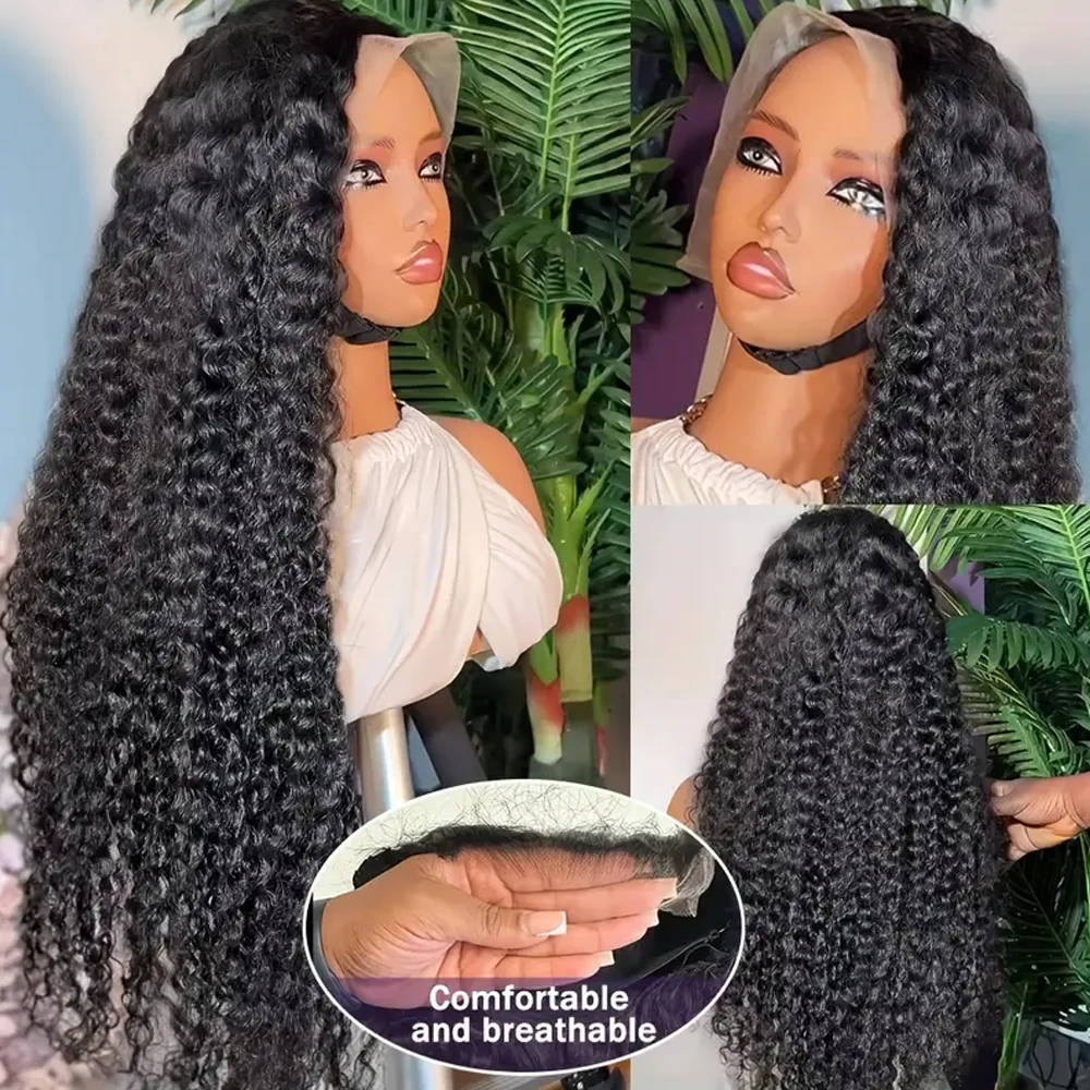 13x4 13x6 HD Lace Deep Curly Wave Frontal Wig Brazilian Jerrly Curly Lace Front Human Hair Wigs For Women 250% Density Hair Wigs image 2