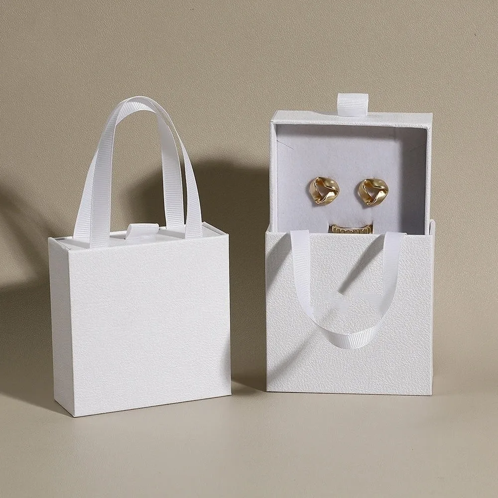 

High-Grade Drawer Jewelry Box Portable Solid Color Storage Display Case Paper Gift Organizer Case Earrings Ring Pendant Bracelet