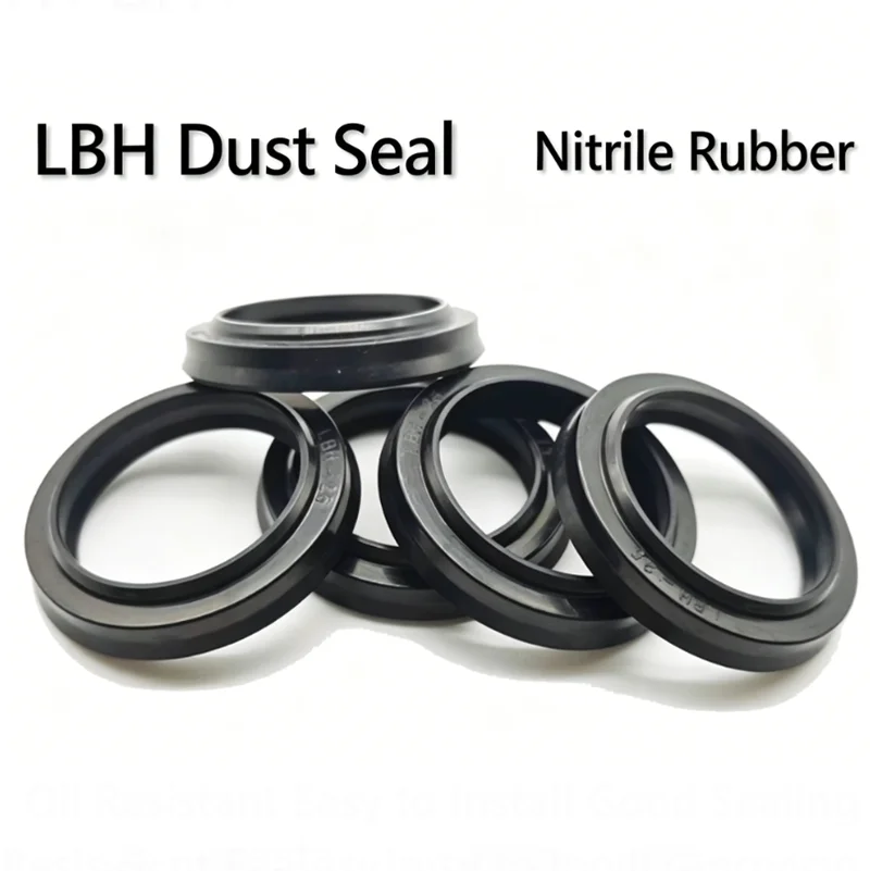 3PCS Black NBR Rubber LBH Height 6.5mm Hydraulic Dust Seal Piston Rod Dust Ring Cylinder Dust-Proof Wiper Seal ID 31.5mm - 70mm