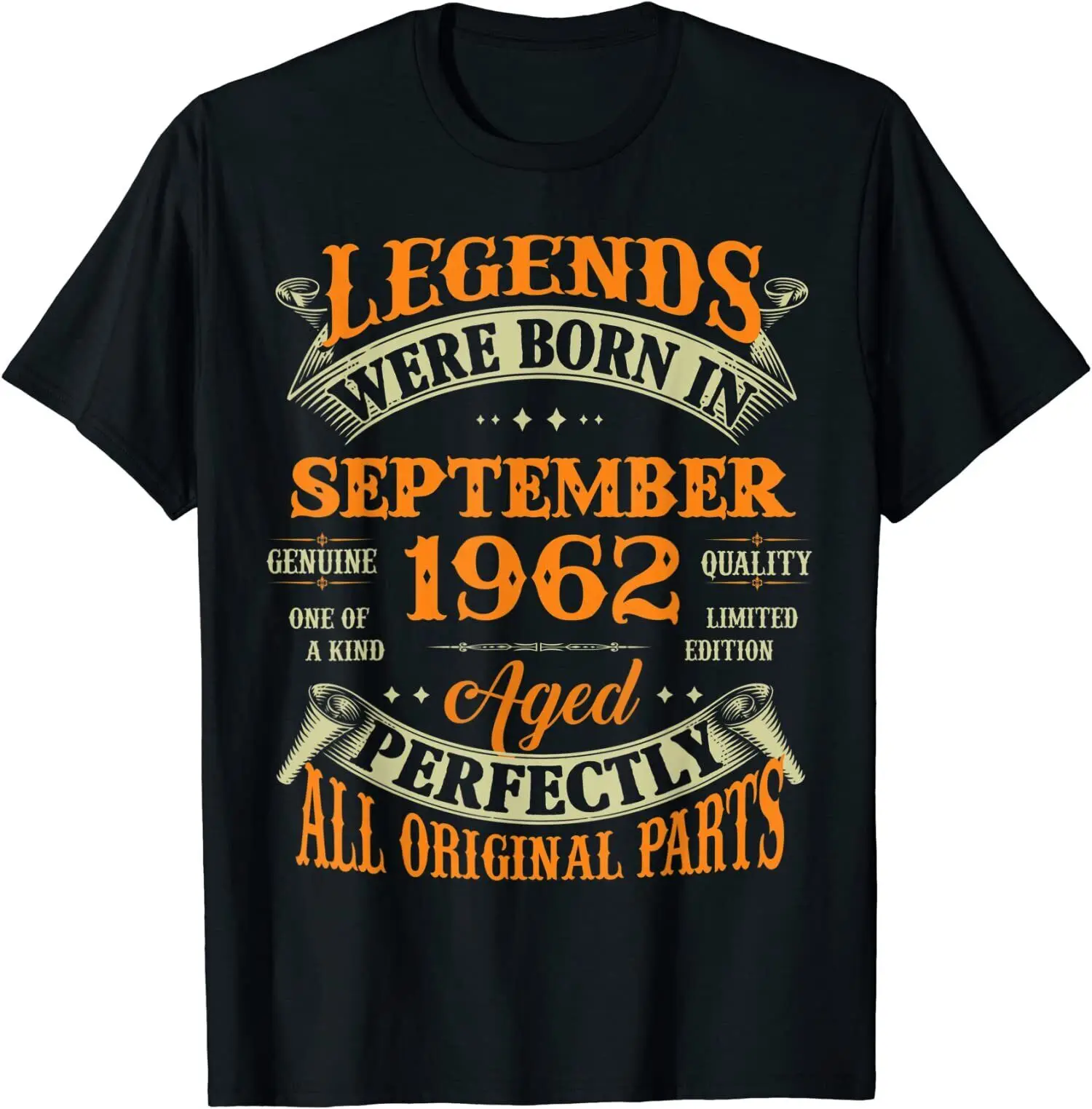 

60th Birthday Gift Legends Born In September 1962 60 Yrs Old Great T-Shirt S-3XL