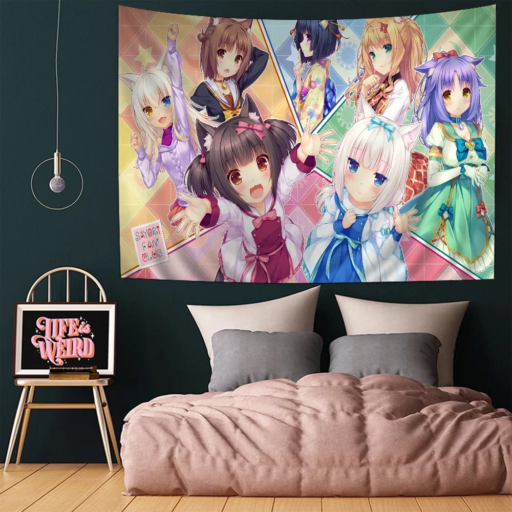 Nekopara Chart Tapestry For Living Room Home Dorm Decor Art Home Decor