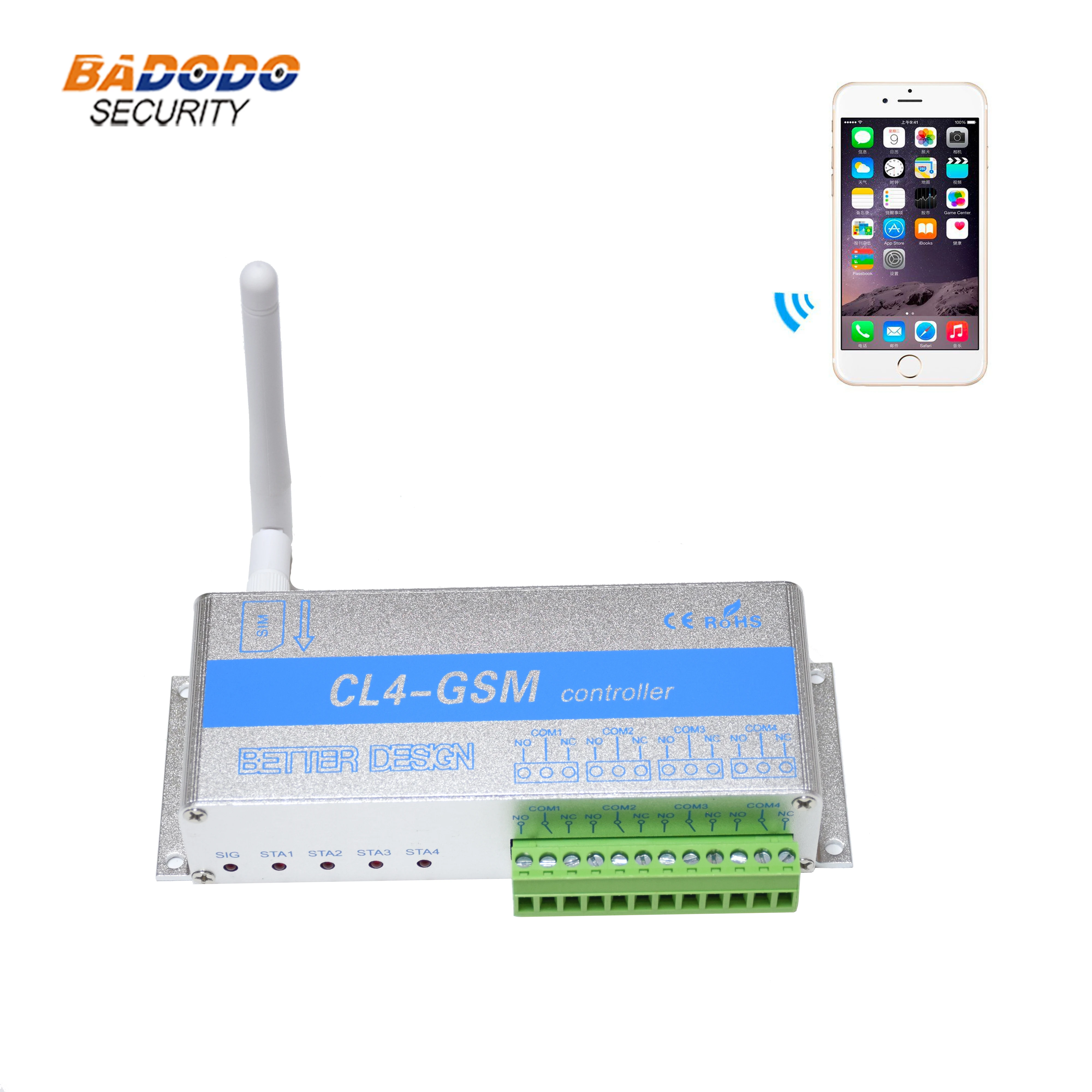 Wireless GSM SMS Remote Switch Controller Module CL4-GSM 4 Way Relay Output For ON/OFF High-power AC Motor