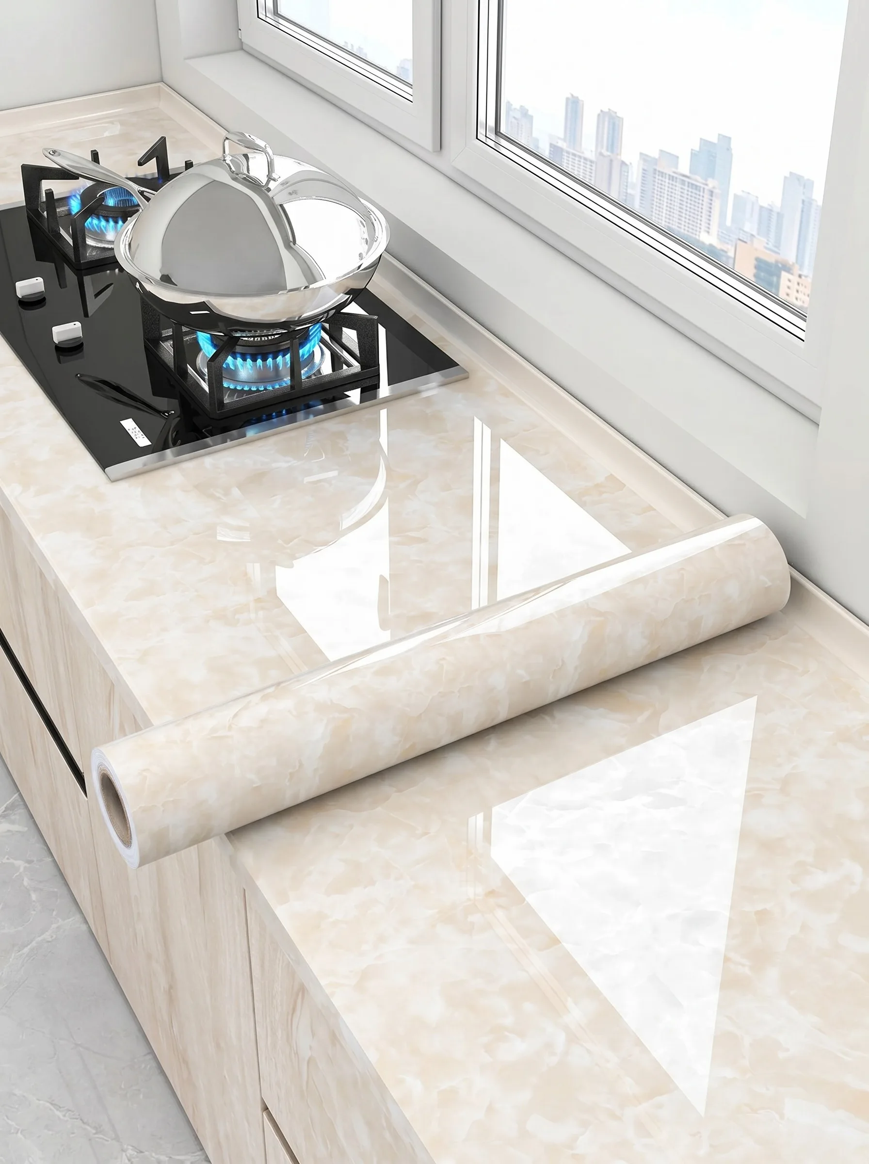 Marble Peel And Stick Contact Paper Waterproof Self Adhesive PVC Vinyl Wallpaper  For Kitchen Counter Living Bathroom Furniture