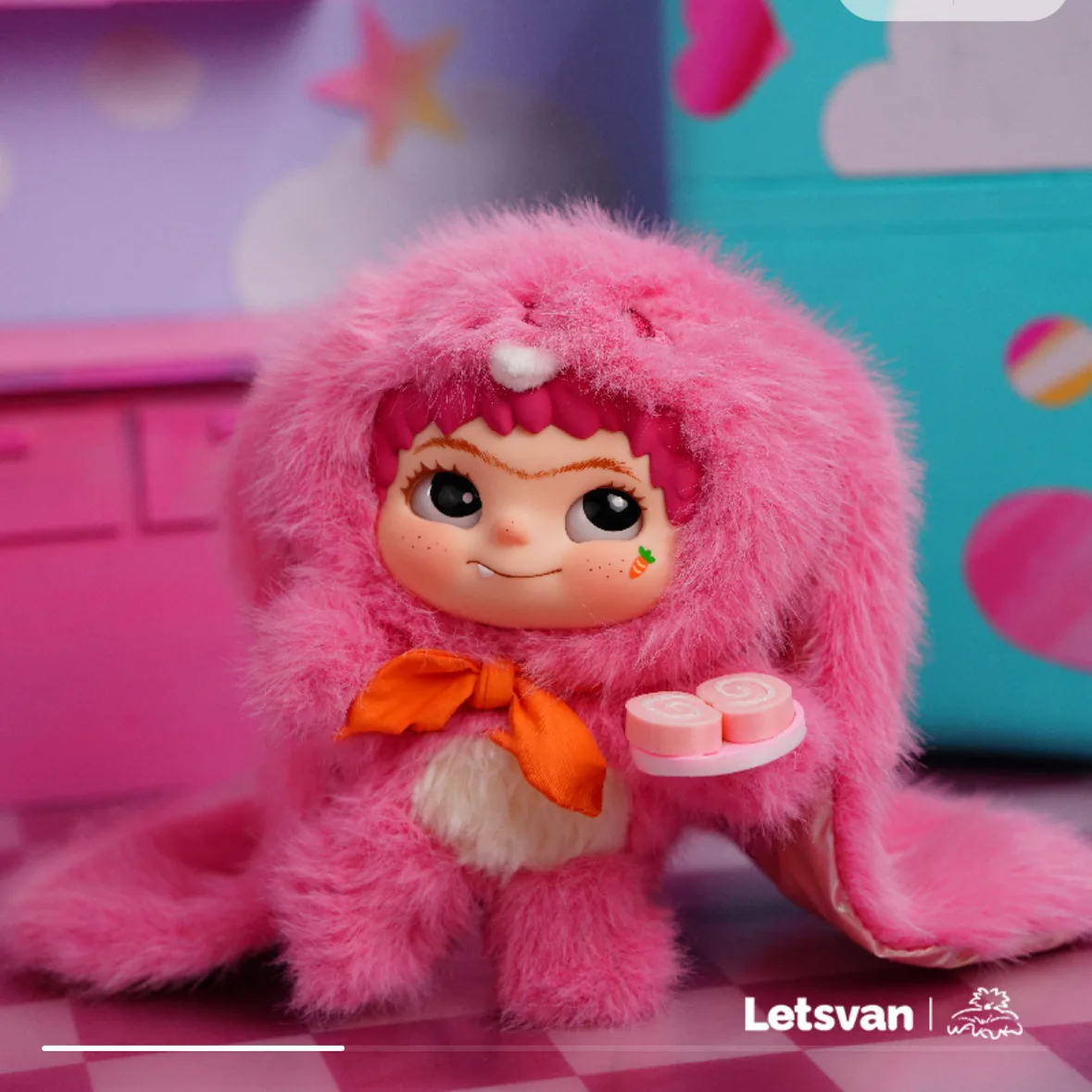 Letsvan Wakuku renard lapin boîte aveugle et carte suspendue pendentif en peluche Laser oreille poupée figurines d'anime filles jouets d'anniversaire cadeaux