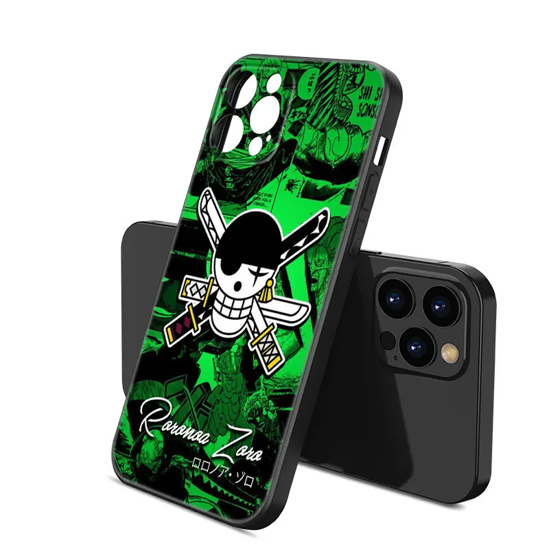 O-หนึ่งชิ้นเคสโทรศัพท์ Roronoa Zoro สำหรับ Apple iPhone 12 13 MINI 11 14 15 Pro XS MAX 7 8 PLUS x XR SE 2020 2022เคสสีดำ