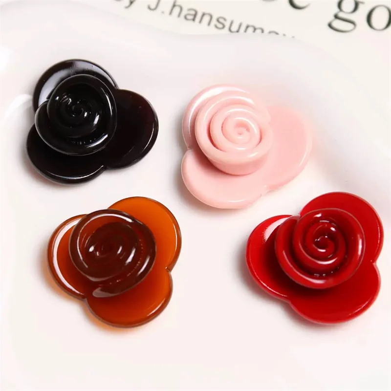 

Min order 20pcs/lot color print handmade cartoon flowers shape acrylic beads without holes diy jewelry garment/hair accessory